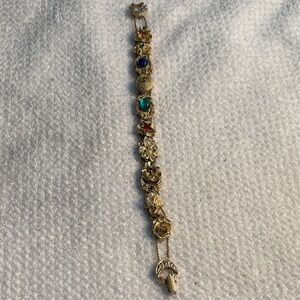 Vintage Unsigned Charm Slide Bracelet